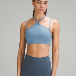 Rare Lululemon Flow Y Strappy Sports Bra – Utility Blue – Size 8